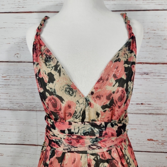 ASTR the Label Eartha Tiered Floral Open Back Long Maxi Dress XS - Picture 6 of 9